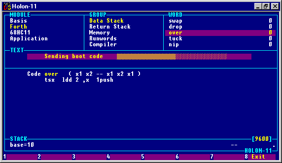 bootloading a monitor into target (7034 Byte)