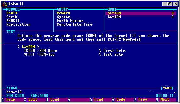 initializing the code space (8146 Byte)