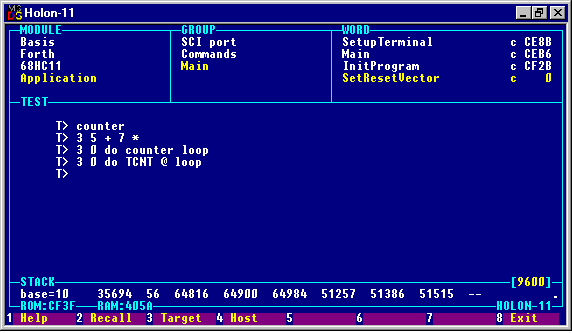 Classical Forth command line interpreter (7361 Byte)